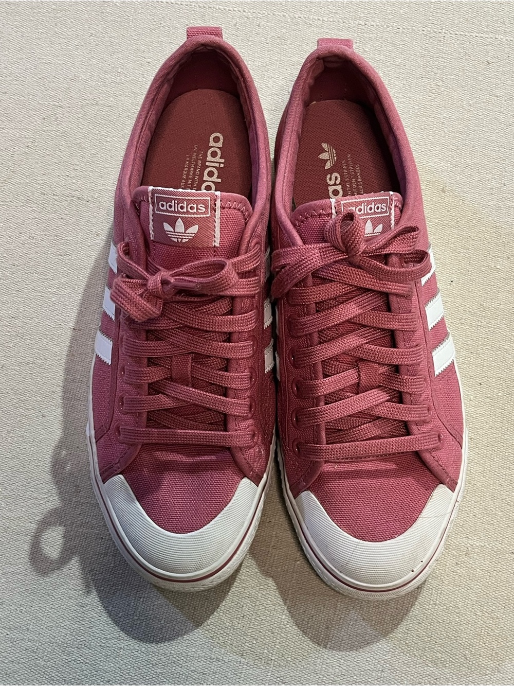 Adidas Nizza Low Top Sneakers, Trace Maroon (Pink), Sz 9.5 Men